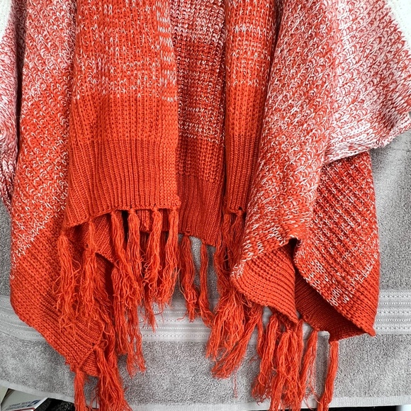 ❤️Pink Lady Women Open Front Fringe Striped Chunky Knit Cardigan Sz S 3/4 Sleeve - Picture 6 of 9